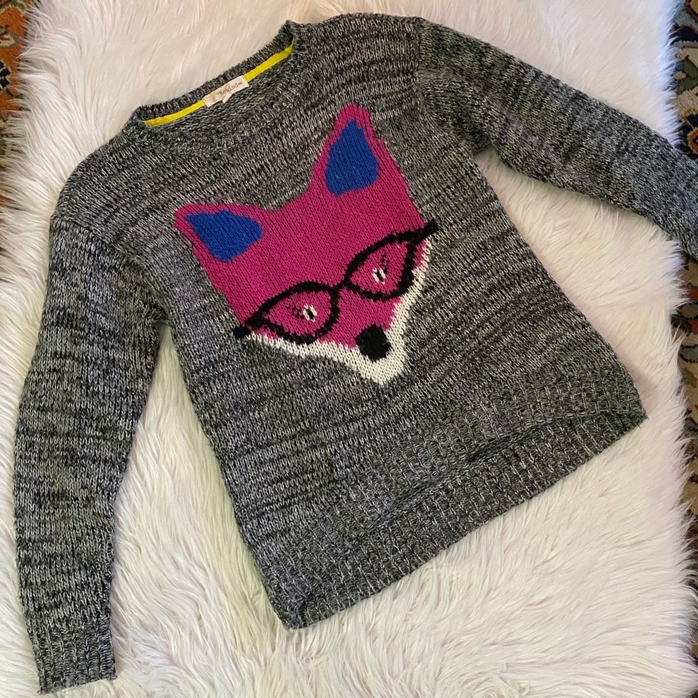Rewind Fox with Glasses Sweater Sz S